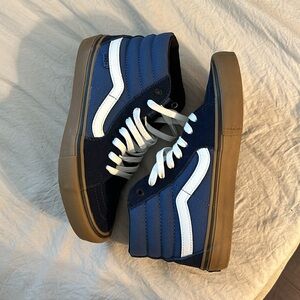 Navy Blue Hightop Vans Pro Sneakers